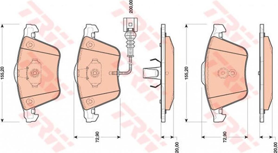 TRW GDB1809 ÖN BALATA GOLF VI 2.0 R4- 2009-2013 GOLF VI 2.0TDI 2013- 2.0TSI 2008-2013 AUDI A3 2003-2012 TT 2008-2014 - 8P0698151
