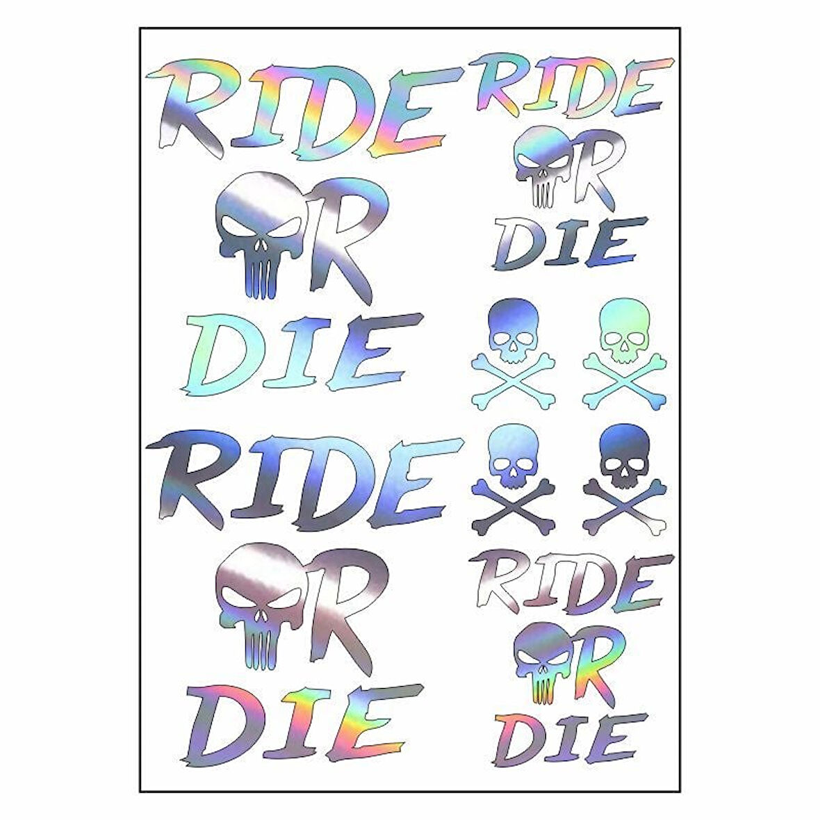 Gogo A4 Sticker Set Hologram Ride or Die-123