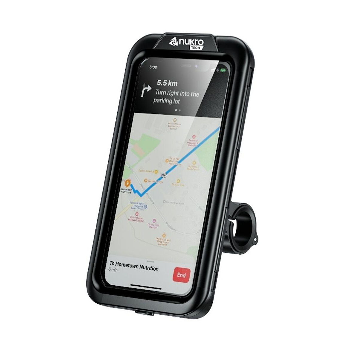 Nukrotech M18-54 Telefon Tutucu Su Geçirmez Gidon Bağlantılı