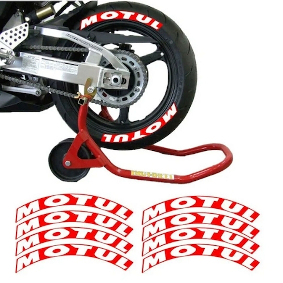 Gogo Motul 3D Lastik Yanak Yazısı Kırmızı