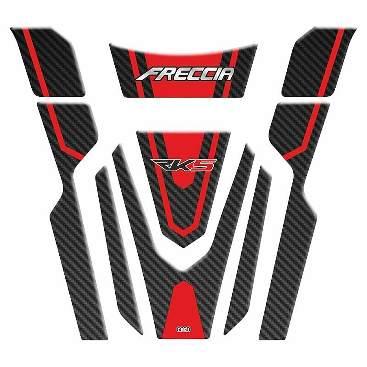 Gogo RKS Freccia 150 Tank Pad Set 005 Karbon/Kırmızı
