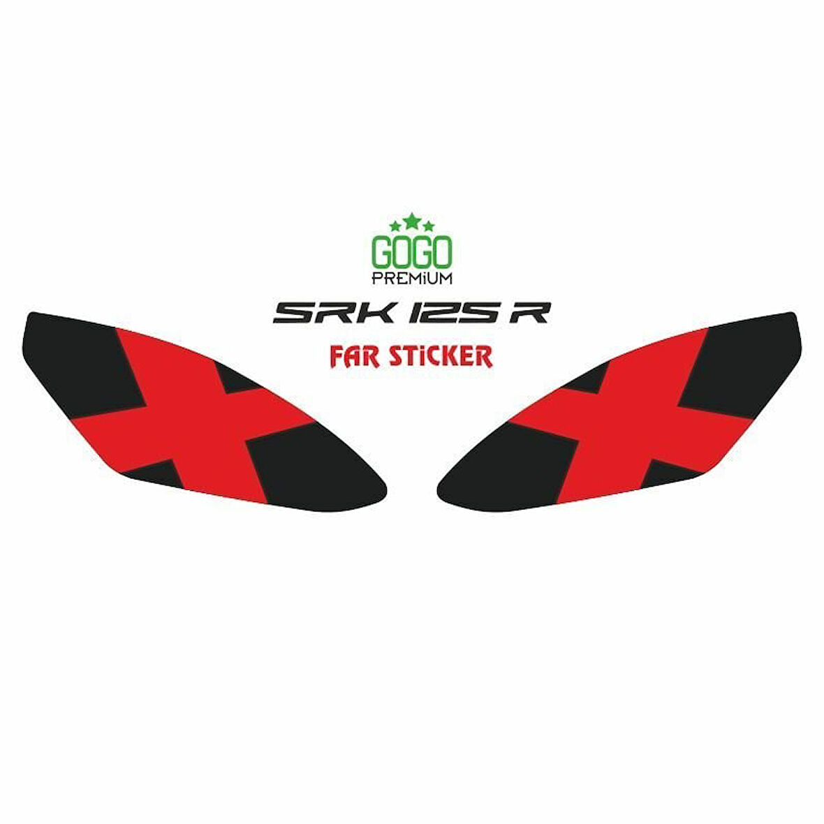 Gogo Far Sticker Kırmızı X Desen - RKS SRK 250 R (2023-2025)