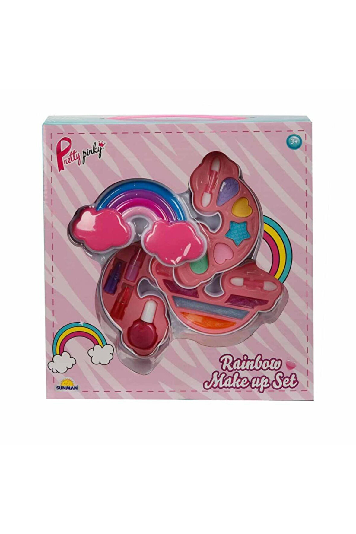 Gökkuşağı Şekilli 3 Katlı Makyaj Güzellik Seti