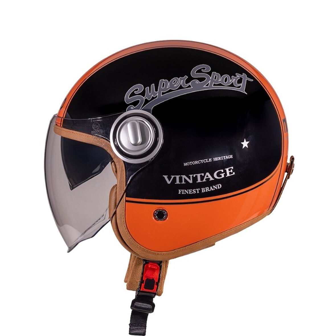 Nukro B-108 Super Sport Black Orange Yazlık Motosiklet Kaskı