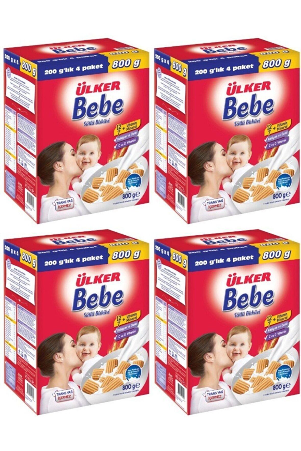 Bebe Sütlü Bisküvi 800 G 4 Adet