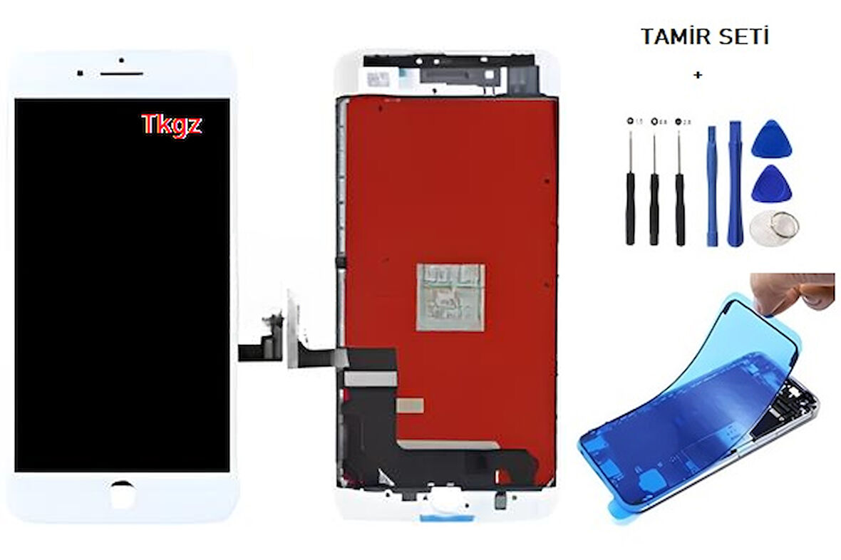 iPhone 8 PLUS Lcd Ekran Dokunmatik Orijinal Kalite + TAMİR SETİ + TOZ BANTI BEYAZ
