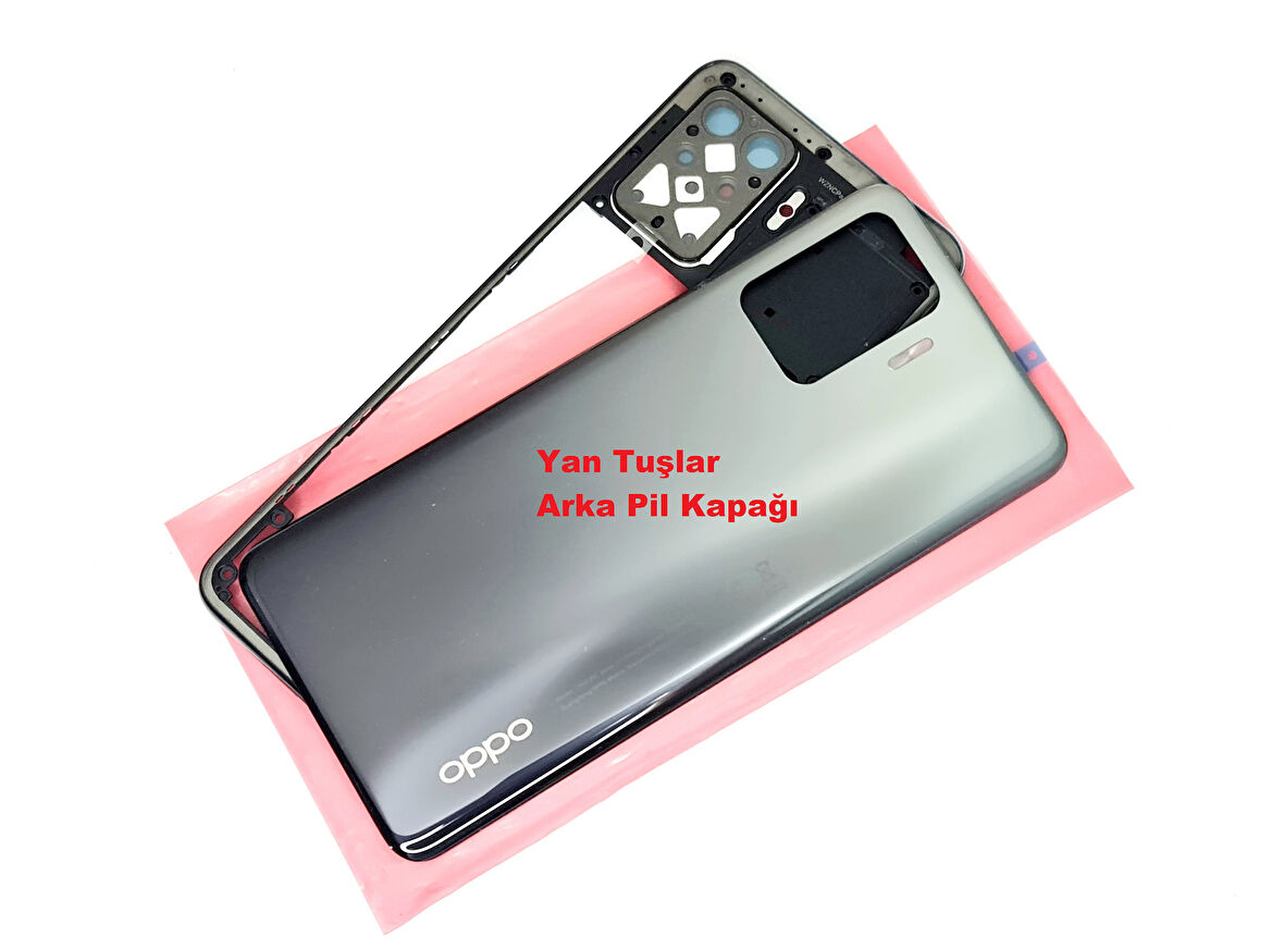 Tkgz Oppo Reno 5 Lite kasa Arka Pil Batarya Kapağı Siyah