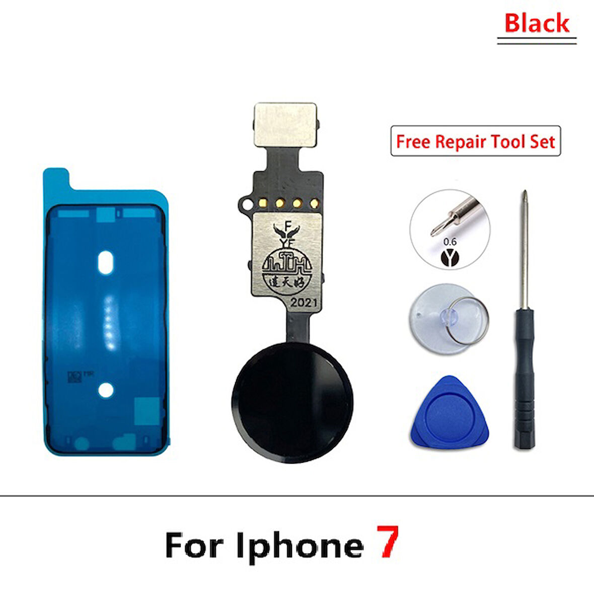 Tkgz iPhone 7 home tuşu Toz Batnı Tamir seti Tıkım SİYAH