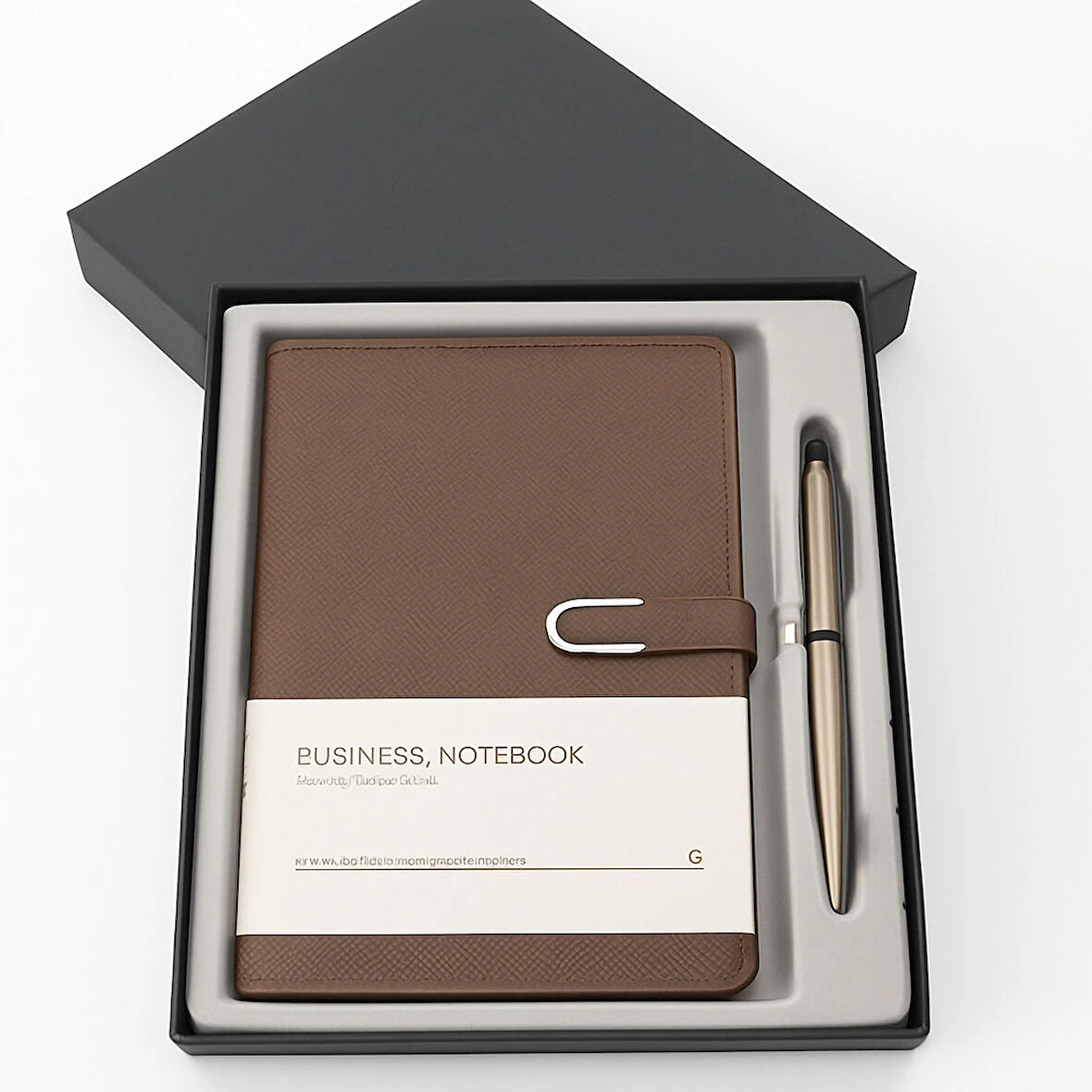 Kumaş Mıknatıs Kapaklı Kalemli Ajanda Günlük Not Defteri Notebook Kahve