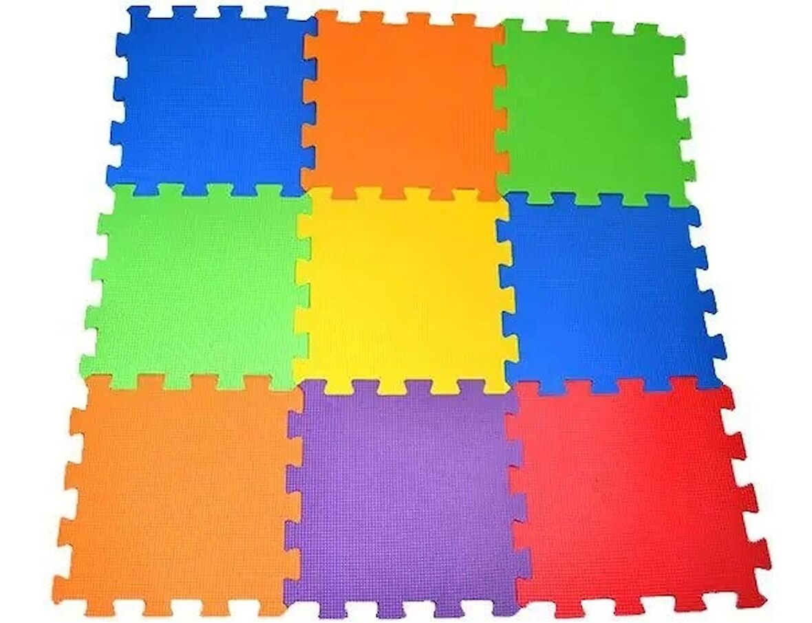 Eva Puzzle Oyun Matı Minder 7mm Düz Desensiz 33x33cm 9 Adet