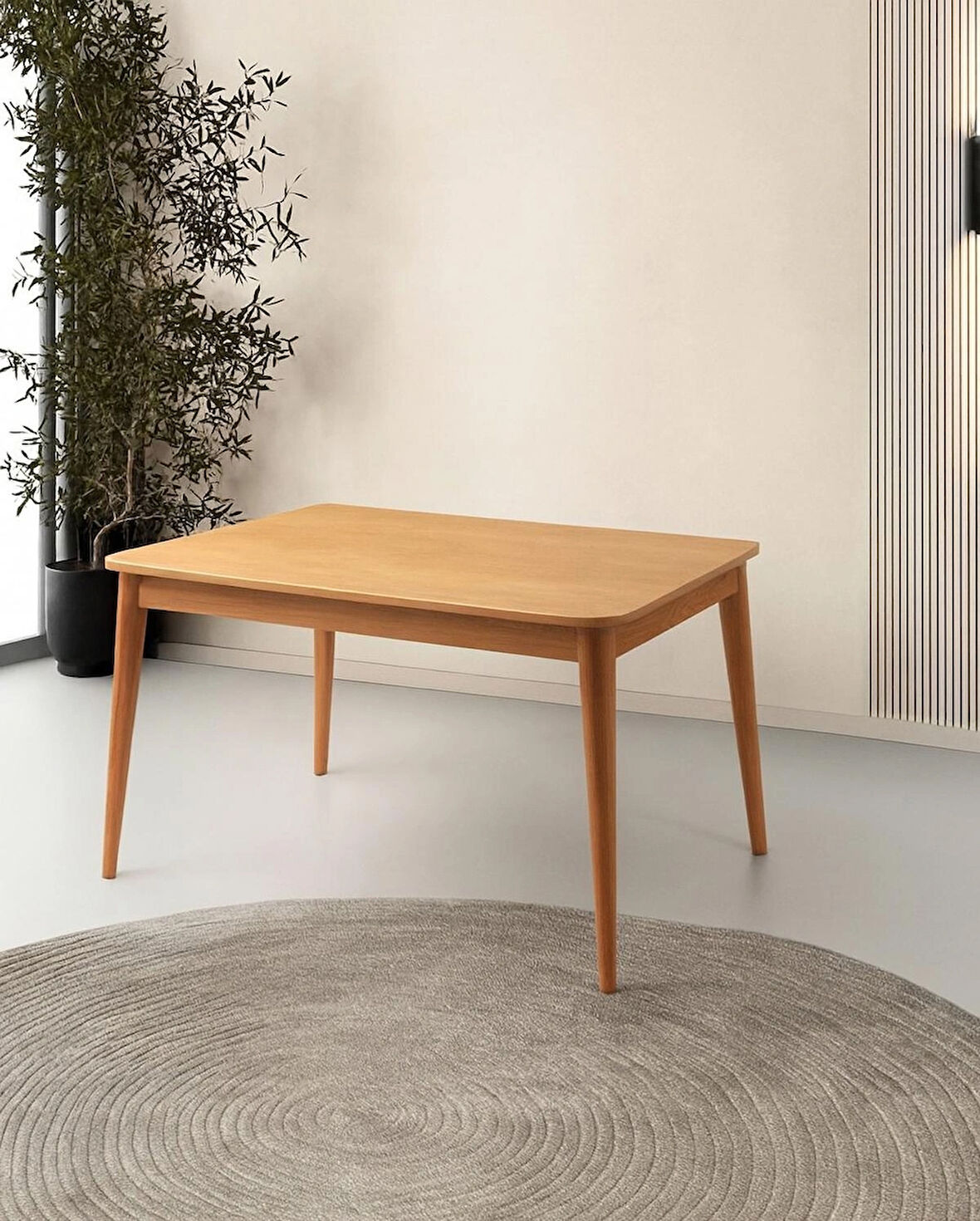 Ortadan Açılır Büyüyen Yemek Masası Natural 90x140cm SADECE MASA FİYATIDIR