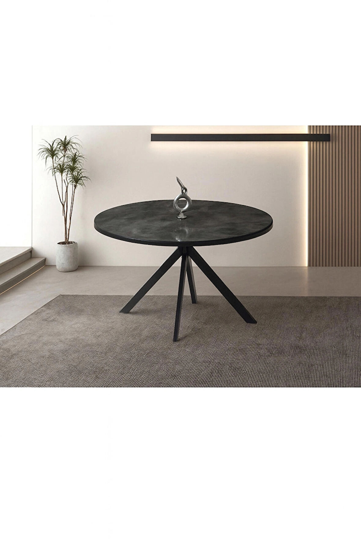 Ahşap Yuvarlak Açılır Büyüyen Yemek Masası Mermer Desen 70x120cm SADECE MASA FİYATIDIR