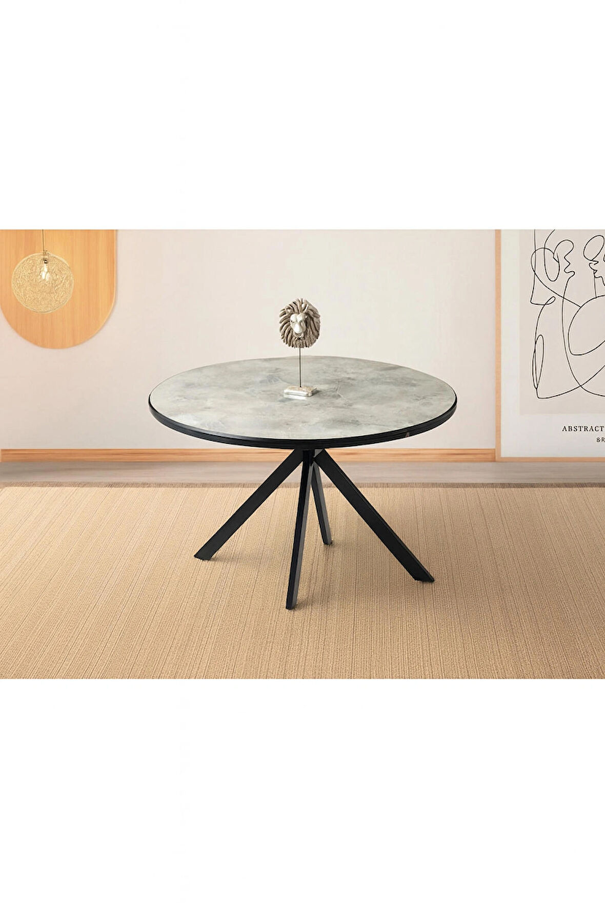 Ahşap Yuvarlak Açılır Büyüyen Yemek Masası Mermer Desen 70x120cm SADECE MASA FİYATIDIR