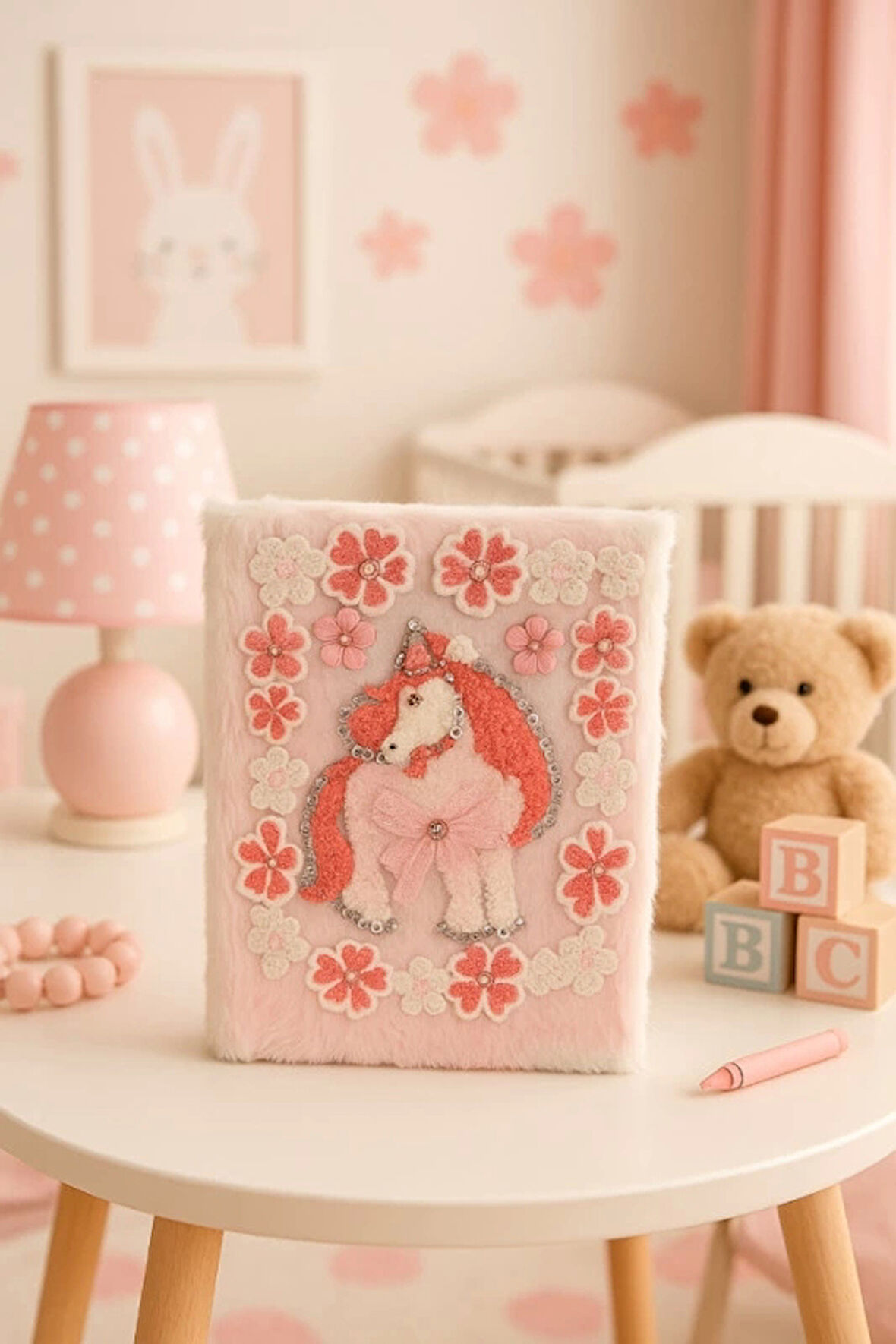 Çocuk Peluşlu Anı Defteri 80 Yaprak İthal Ürün Unicorn