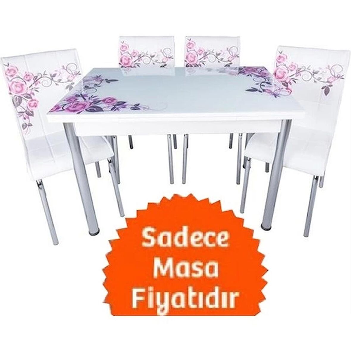 Yandan Açılır Cam Büyüyen Mutfak Masası 60x90cm Lila Güldalı