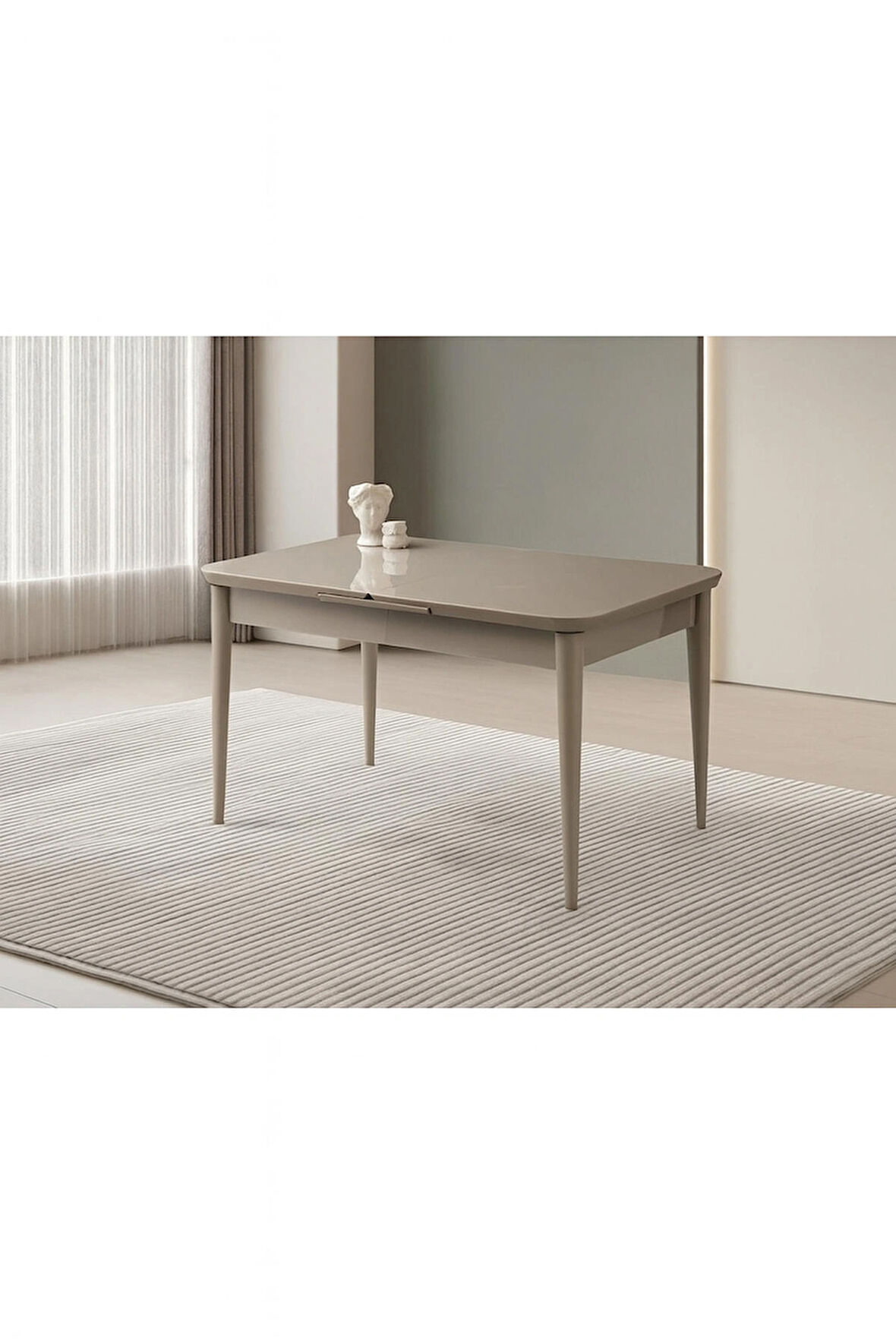 Hg Cappicino Ortadan Açılır Büyüyen Yemek Masası 60x100cm SADECE MASA FİYATIDIR