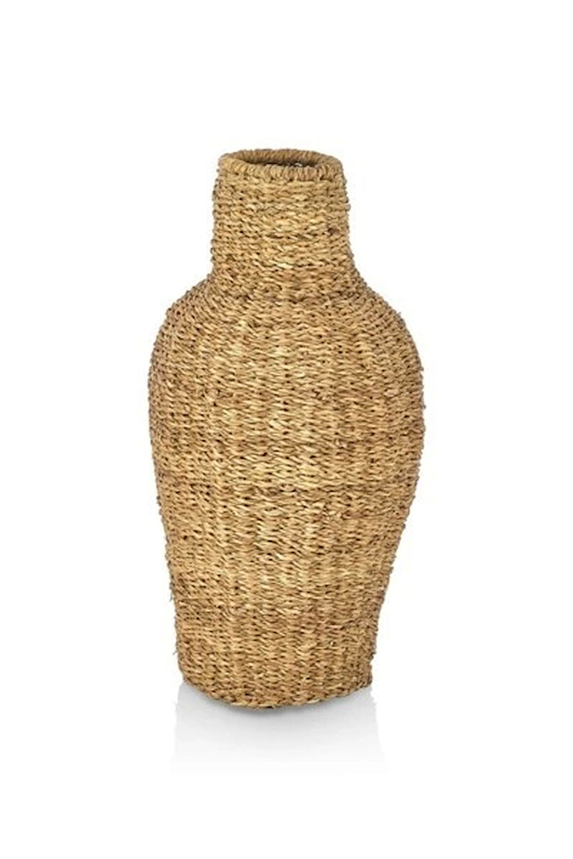 Dekoratif Hasır Bombeli Vazo Saksılık 13x30x60 cm