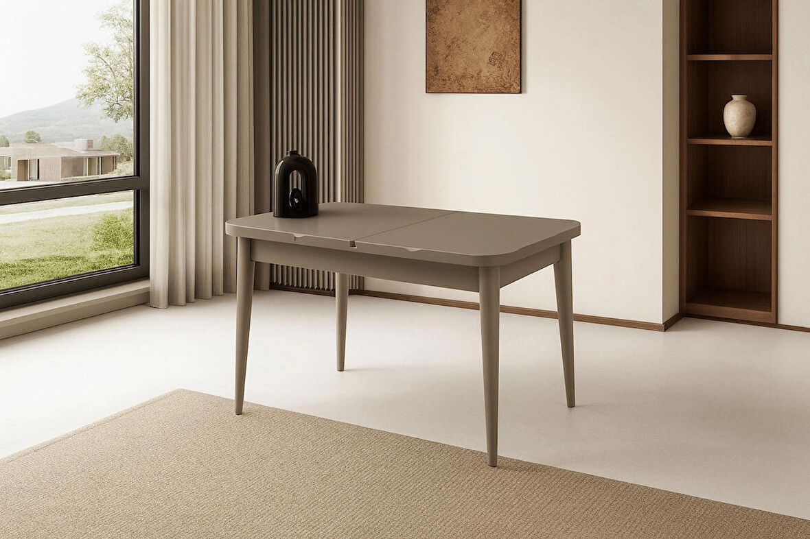 Kelebek Ortadan Açılır Büyüyen Yemek Masası Cappicino 90x160cm