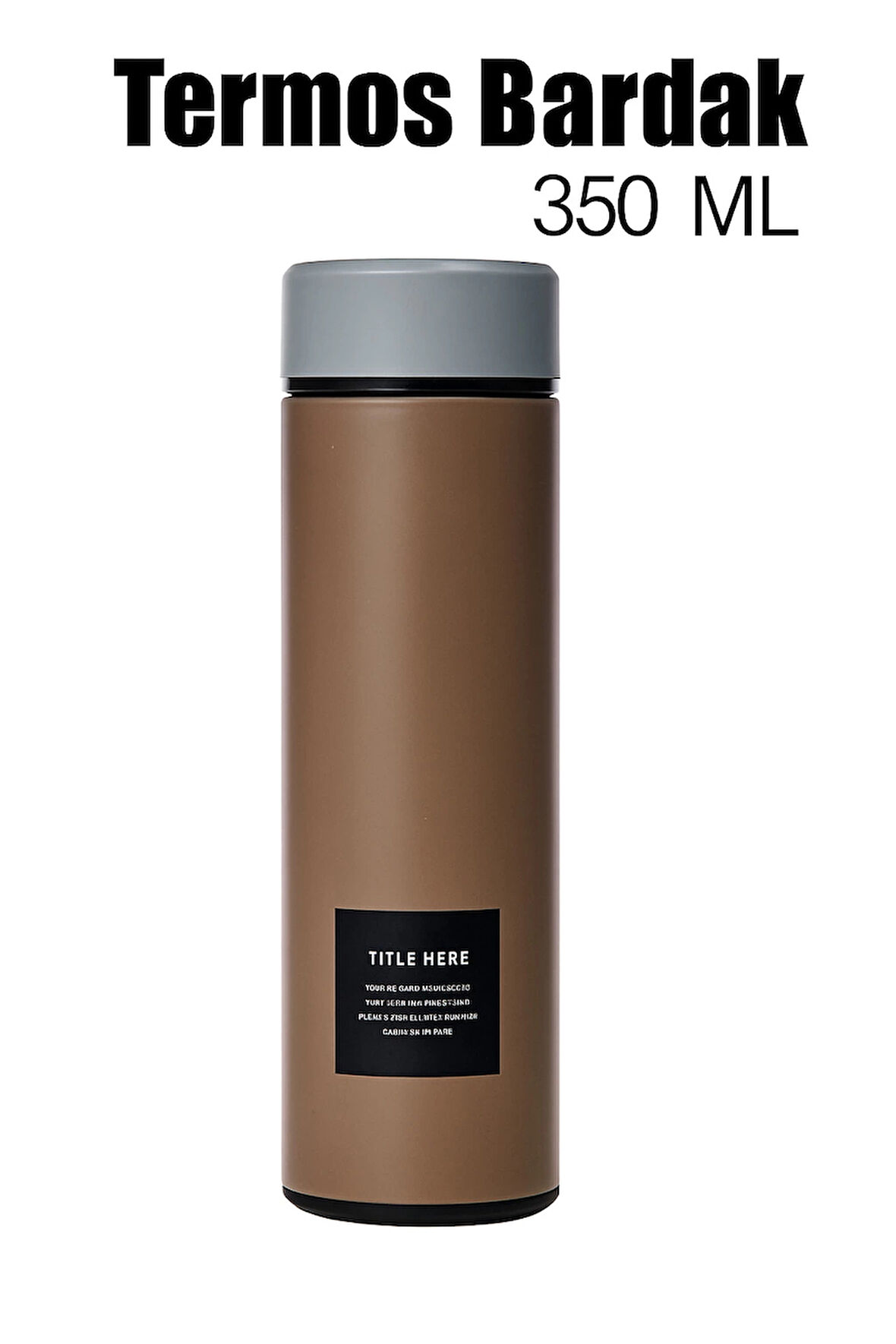 Paslanmaz Çelik Termos Su Şişesi 350ml Vakumlu Kapak Kahve İthal Ürün