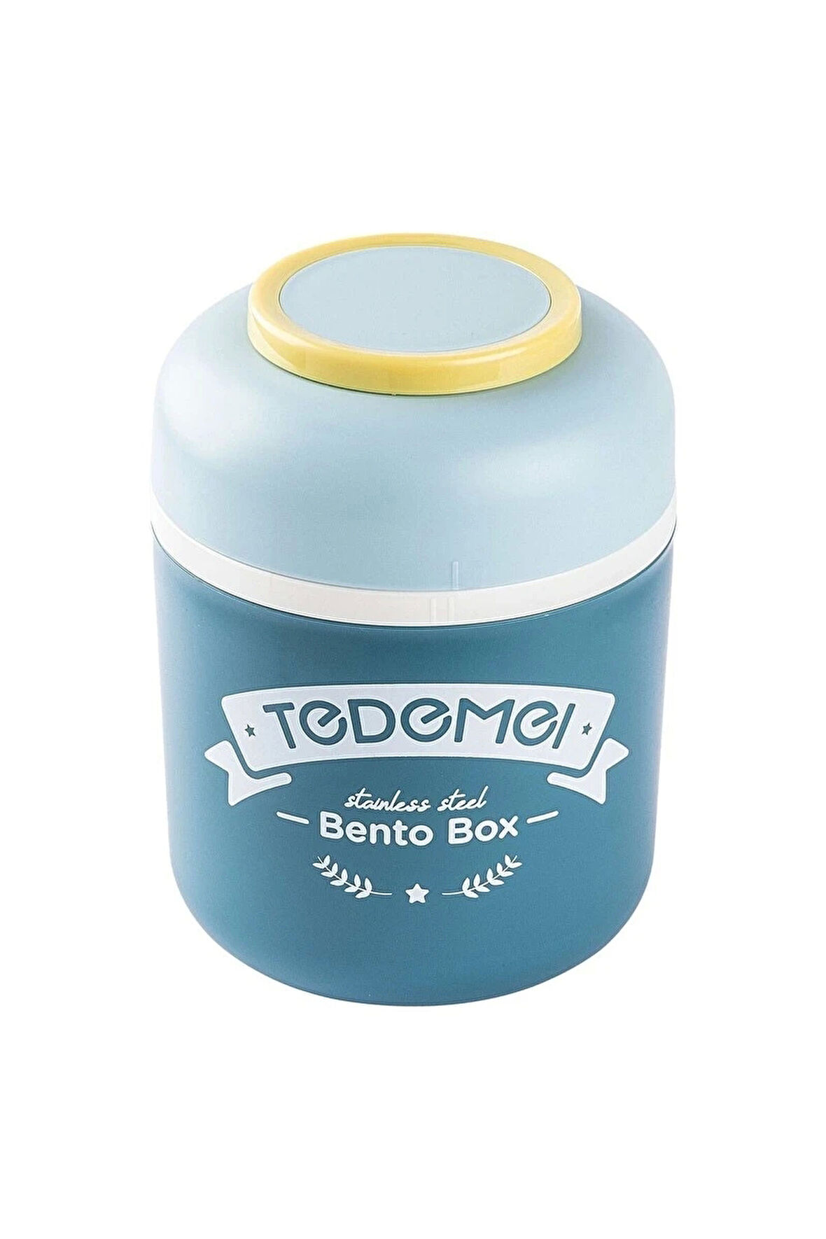 Paslanmaz Çelik Sızdırmaz Kaşıklı Saklama Kabı Beslenme Kabı 780 ML Mavi İthal Ürün