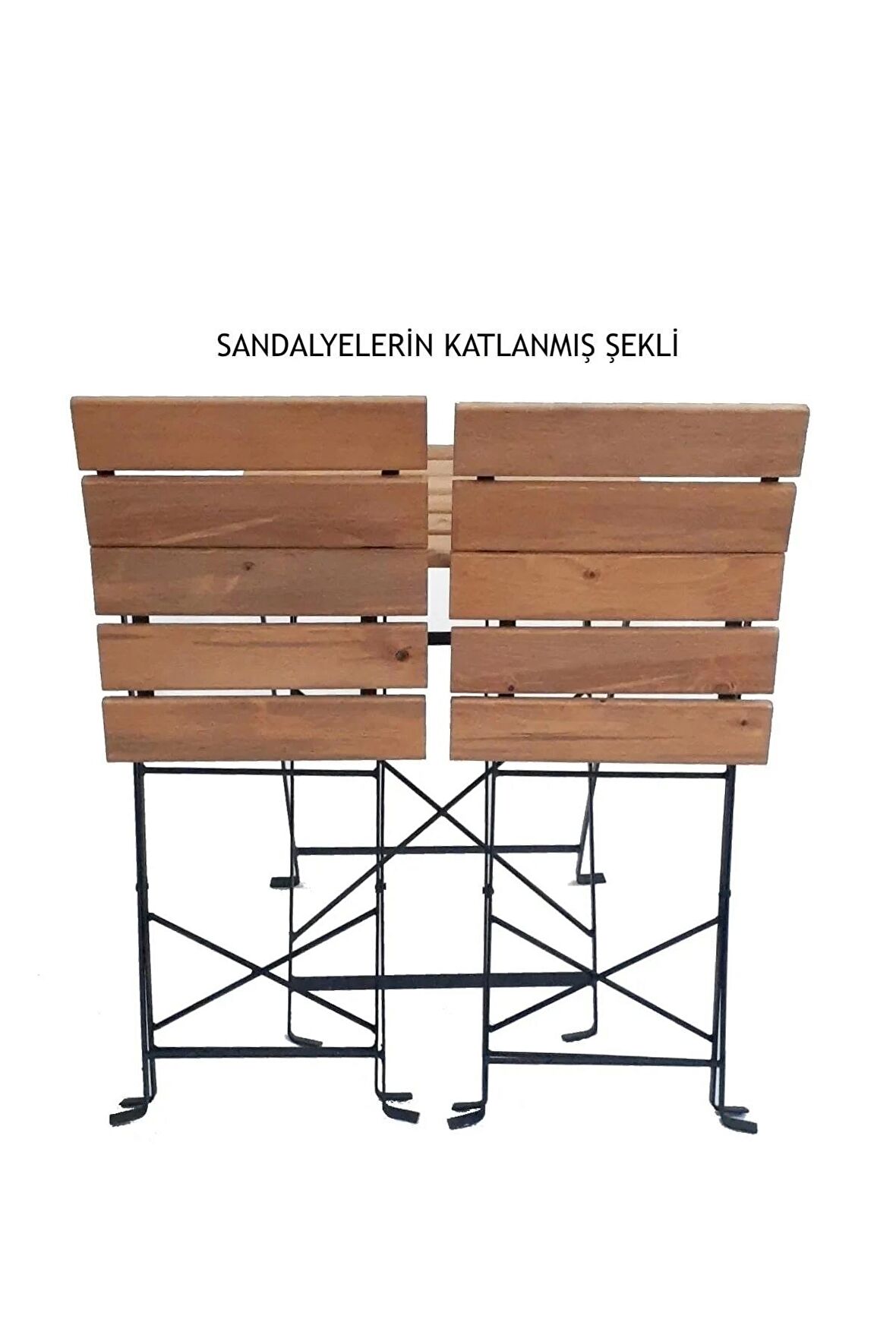 Ahşap Katlanır Masa Sandalye Bahçe Balkon Mutfak Takımı 4 Sandalye 1 Masa Bistro Takım