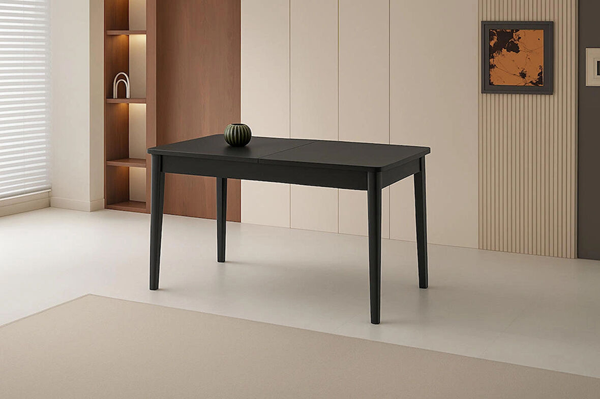 Ortadan Açılır Büyüyen Yemek Masası Koyu Gri 90x160cm SADECE MASA FİYATIDIR