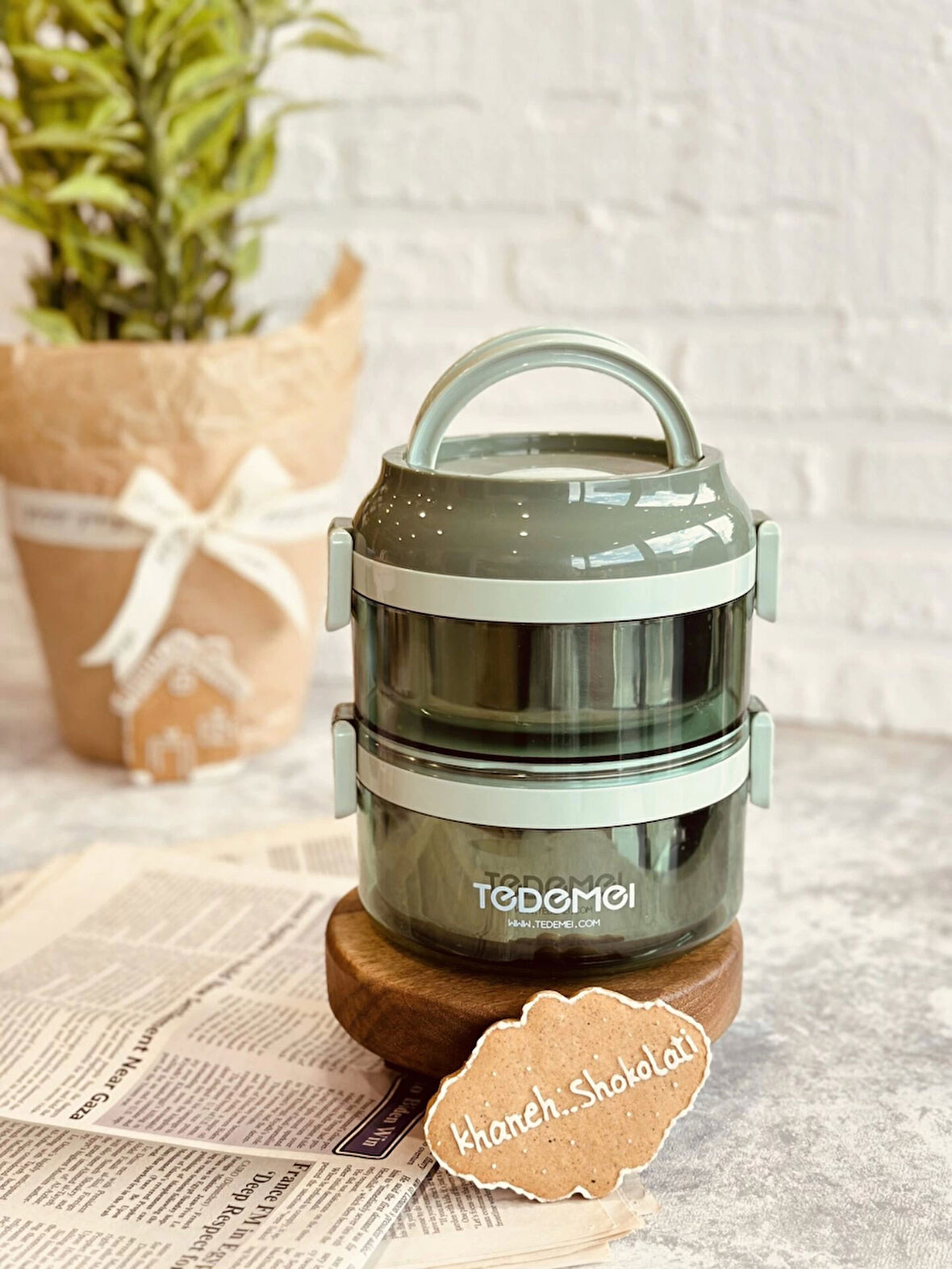 2 Katlı Paslanmaz Çelik Sızdırmaz Saklama Kabı Beslenme Kabı 1,6 Lt. Yeşil İthal Ürün