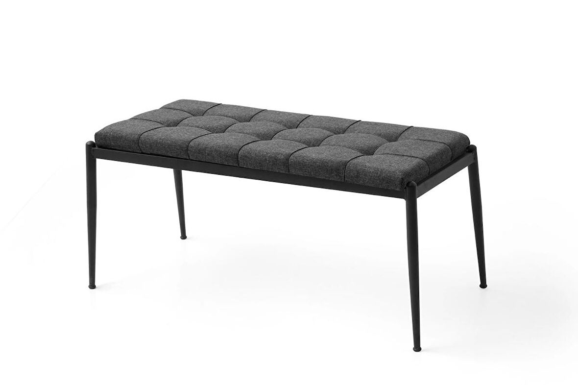 Bench Puf Metal Ayaklı Keten Kumaş 40cmx95cm