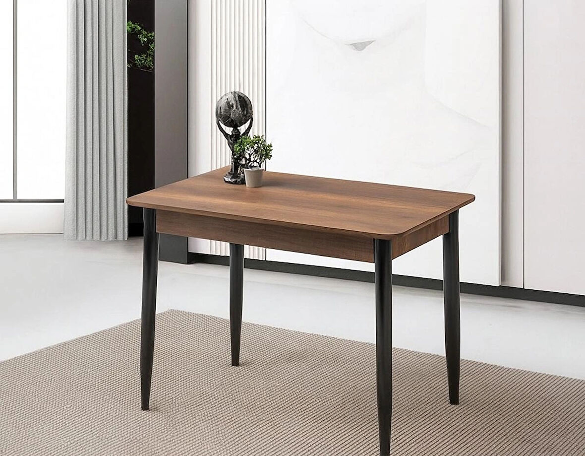 Ortadan Açılır Büyüyen Ahşap Yemek Masası Ceviz 70x120cm SADECE MASA FİYATIDIR