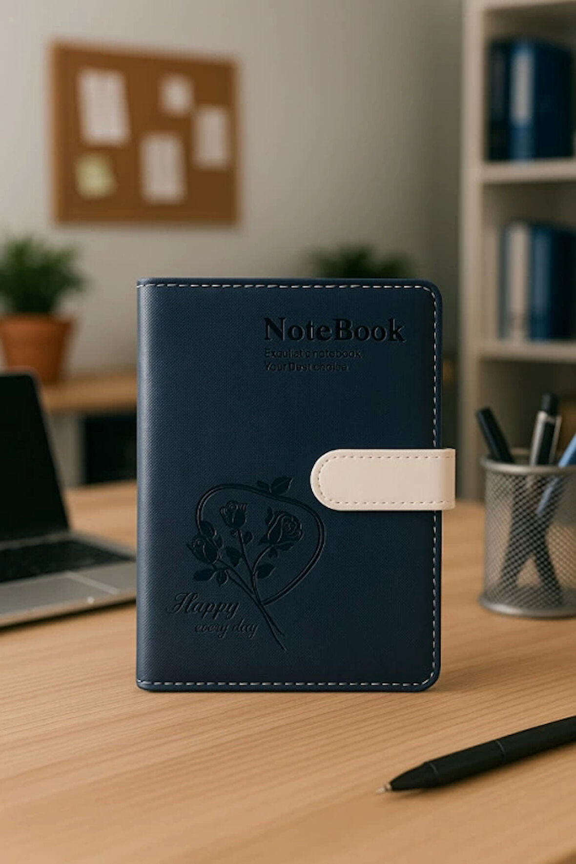 Mıknatıslı Ajanda Günlük Not Defteri Notebook Lacivert İthal Ürün