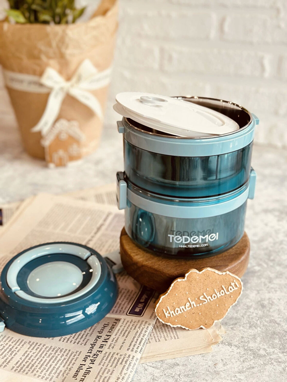 2 Katlı Paslanmaz Çelik Sızdırmaz Saklama Kabı Beslenme Kabı 1,6 Lt. Mavi İthal Ürün