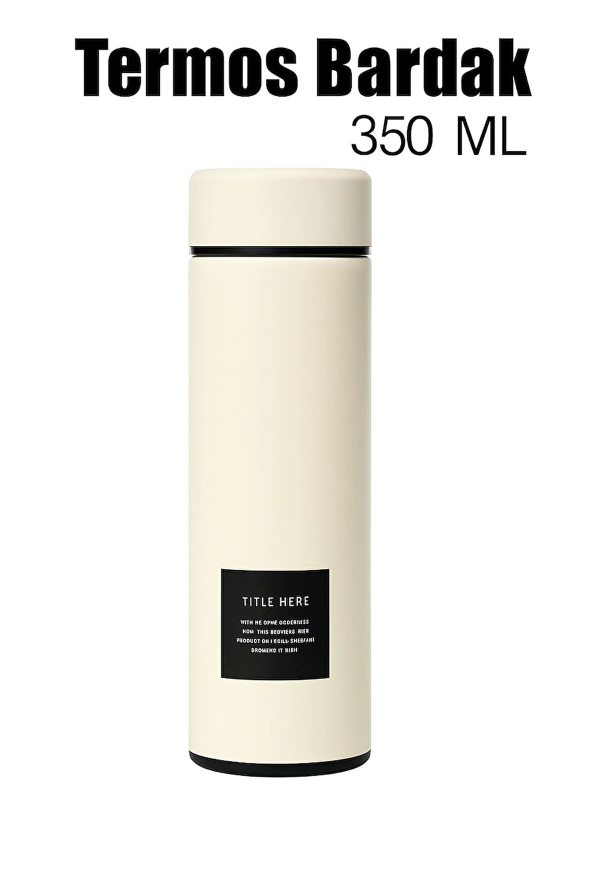 Paslanmaz Çelik Termos Su Şişesi 350ml Vakumlu Kapak Beyaz İthal Ürün