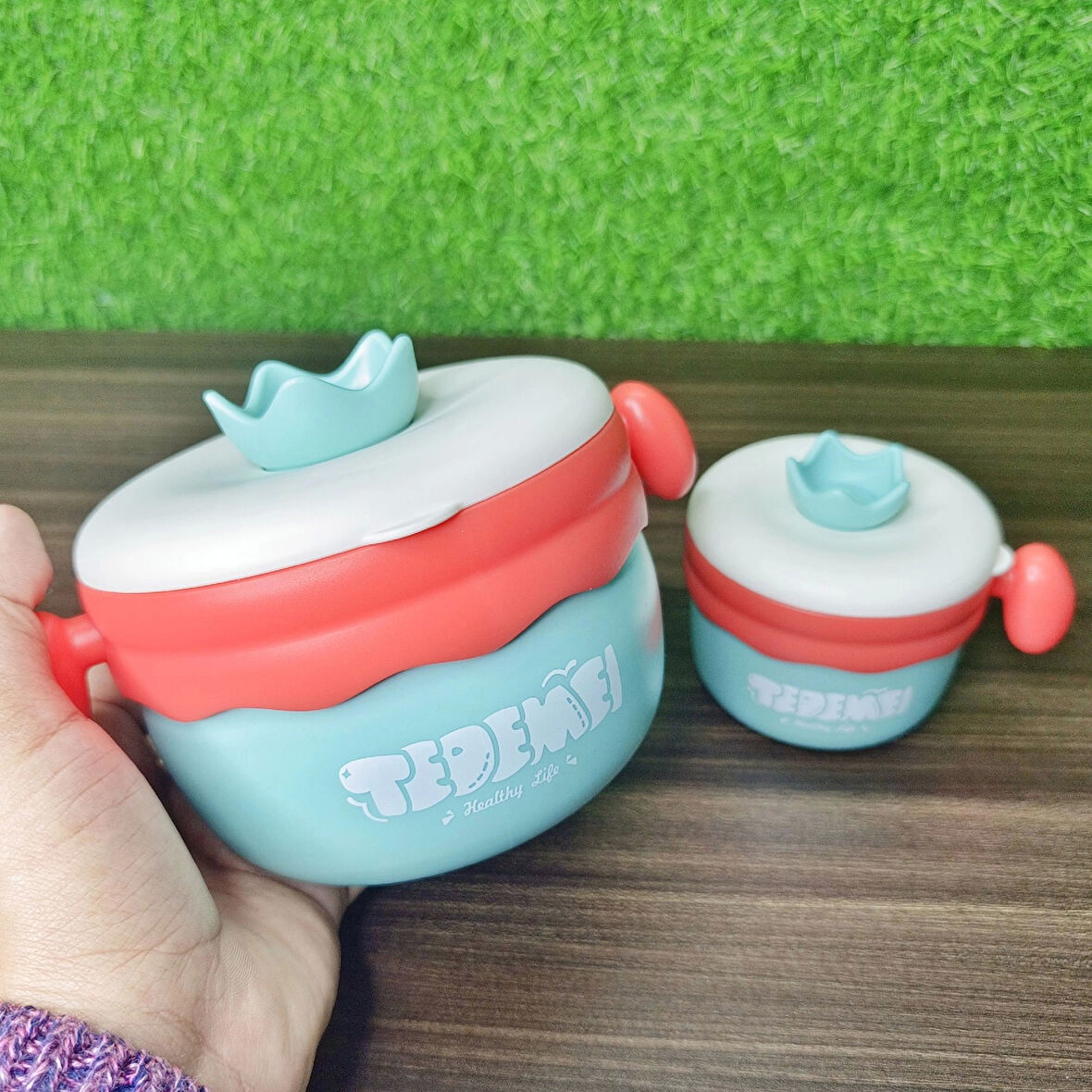 Paslanmaz Çelik Sızdırmaz Saklama Kabı Beslenme Kabı 260-500 ML Yeşil İthal Ürün