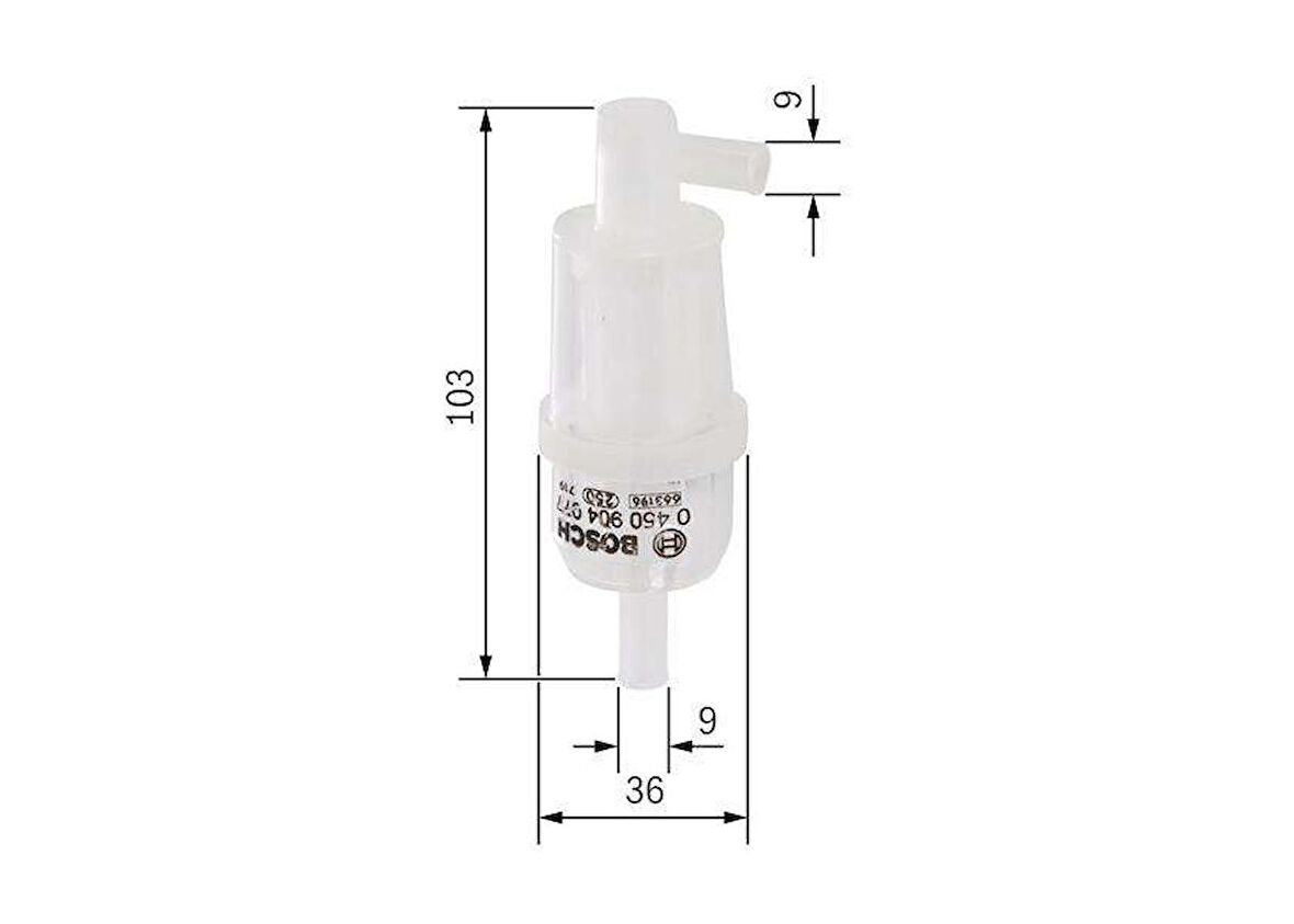 YAKIT FILTRESI SEFFAF PIPO TIP W202 93-00 W124 93-95 W460 87-92 W123 79-85 BOSCH 0450904077