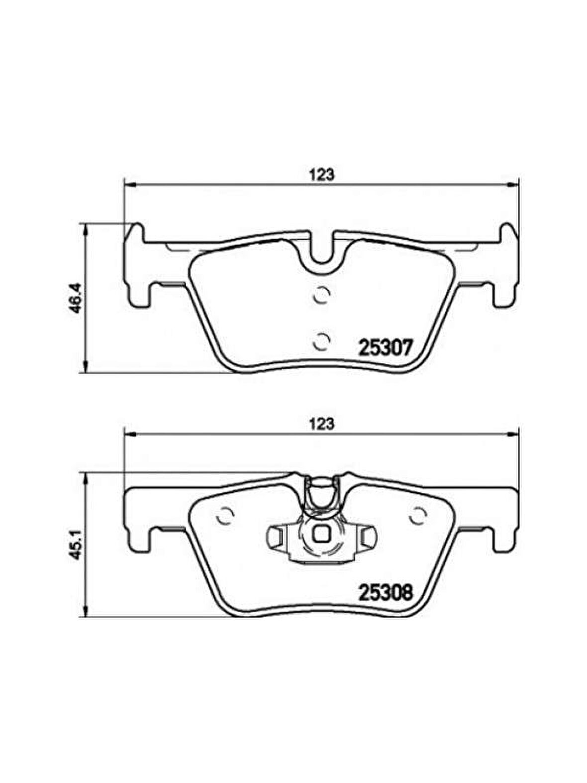 ARKA FREN BALATASI 25307 BMW 320 D 201202- 316 I 201207- 116 I 201109- 320 I ED 201211- 116 D ED BOSCH 0986495289