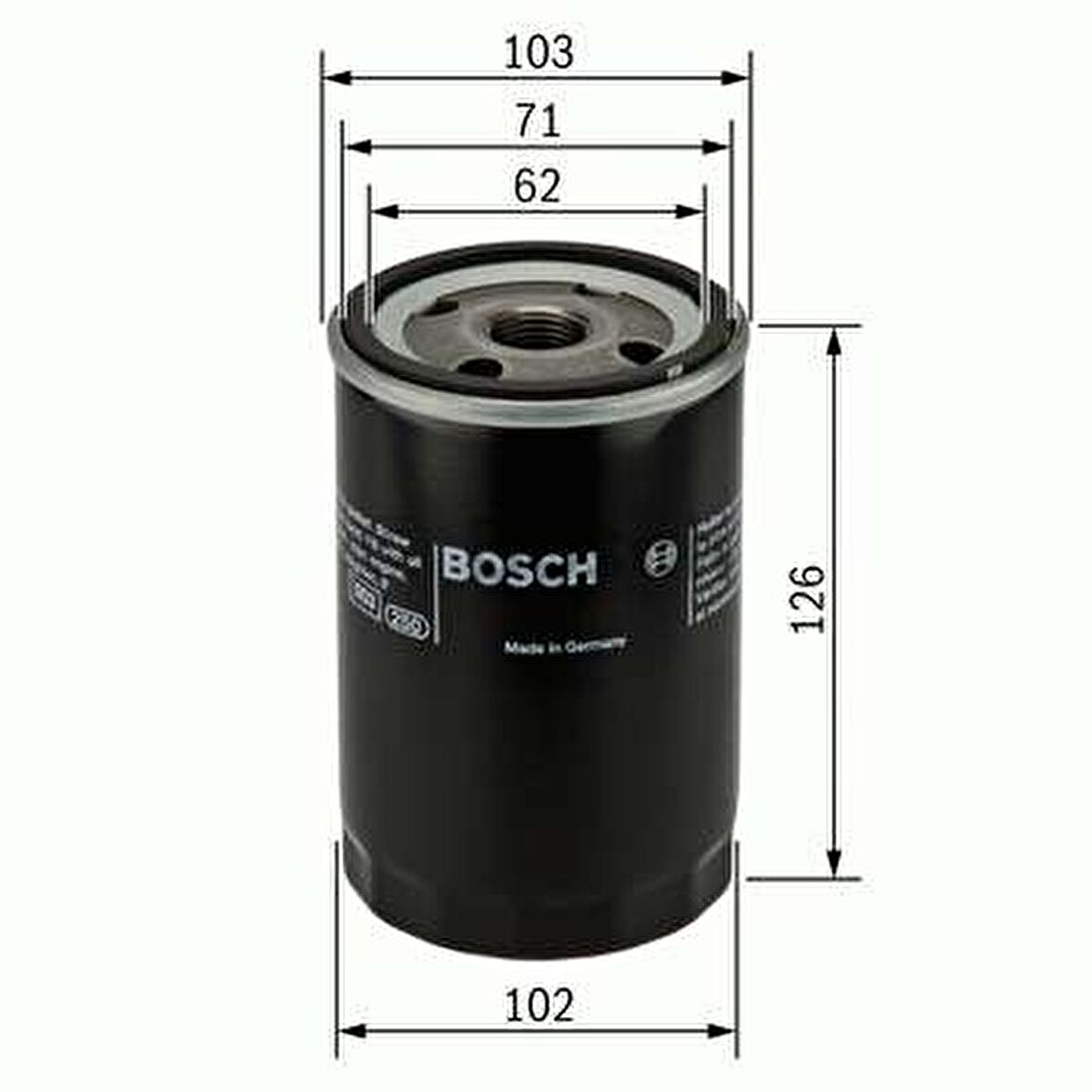 YAG FILTRESI H100 L300 MINIBUS STAREX TCI H100 KAMYONET LIBERO PREGIO 2.5 BONGO K2500 TCI KISA TIP 1997- BOSCH 0986TF0087