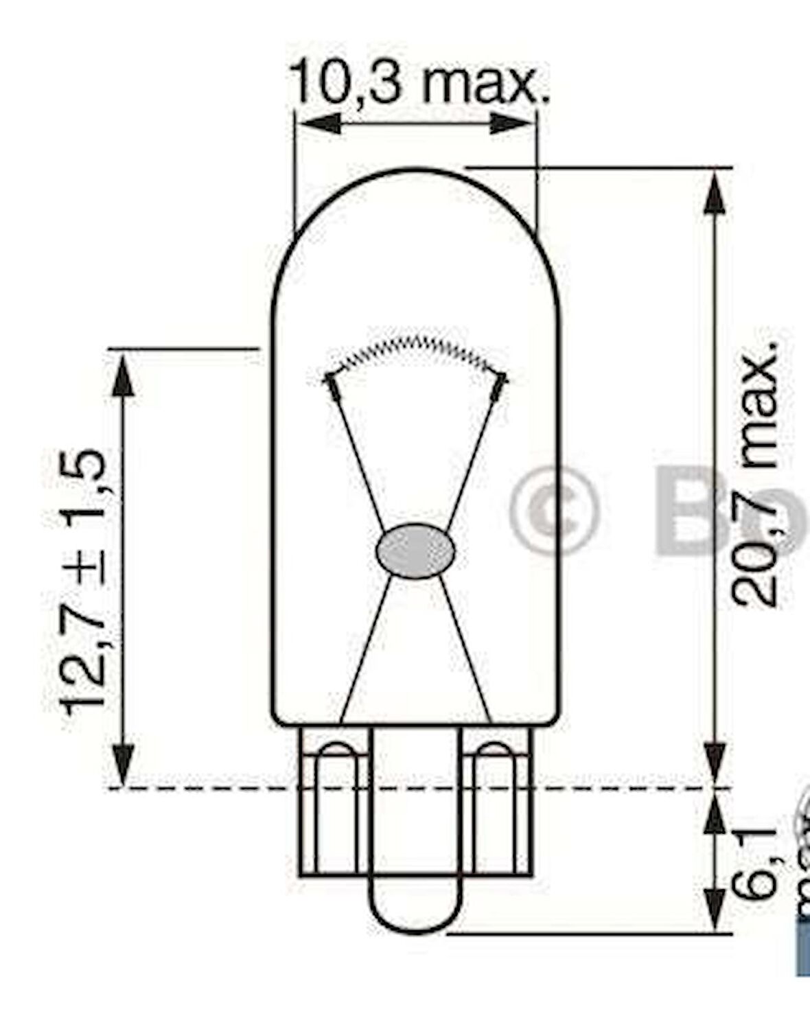 AMPUL 12V W STOP DIPSIZ W16W 921 FS10 BOSCH 1987302821