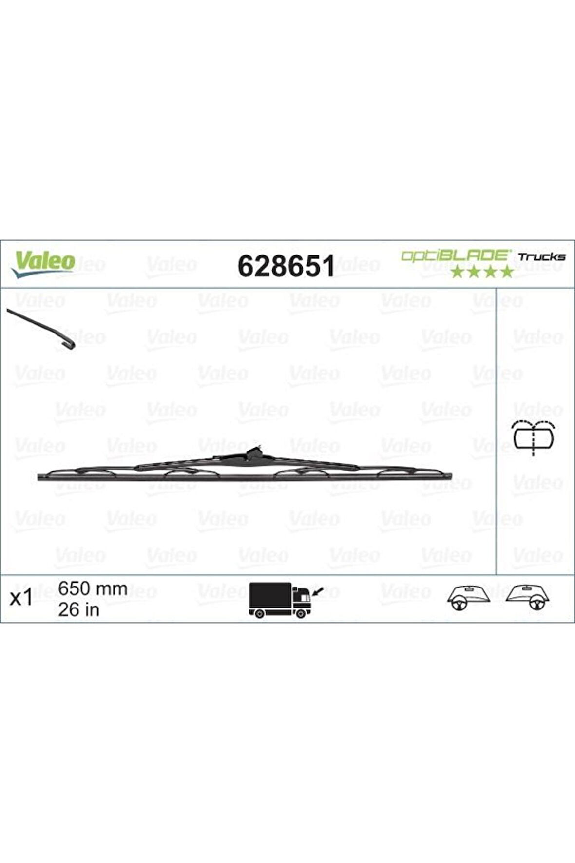Silecek Supurgesi 650mm (x1) Optiblade (agir Ve Hafif Vasita Grubu) Fiskiyeli