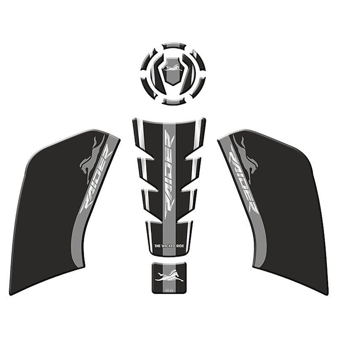 Gogo Tank Pad Set 005 Siyah Gri - TVS Raider 125