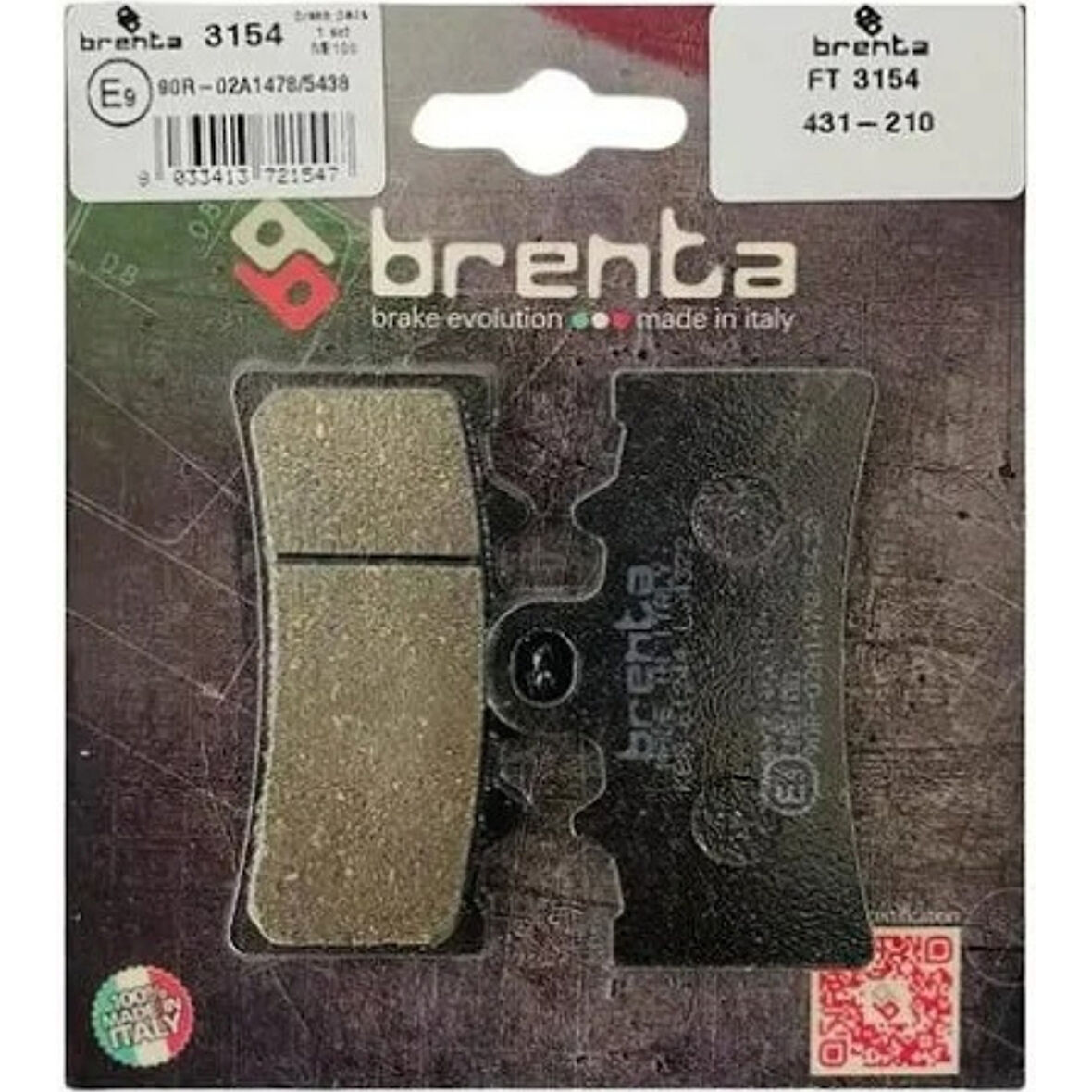 Brenta Organik Fren Balata Ön FT 3154 - KTM Duke 125,200,250,390,BMW G310R,Bajaj Dominar D250