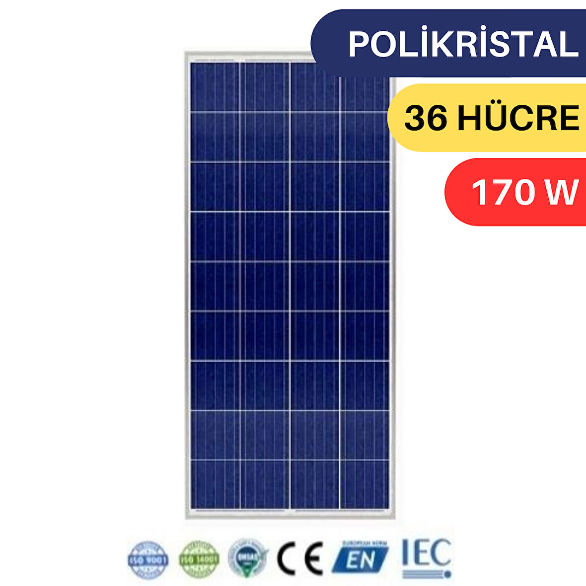 LEXRON 170W POLYKRİSTAL GÜNEŞ PANELİ