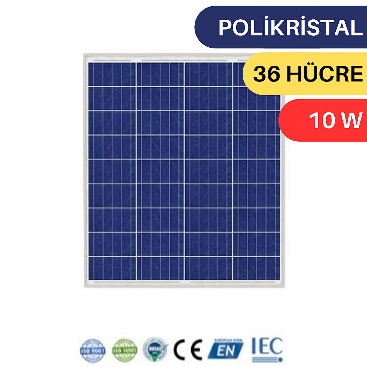 LEXRON 10W POLYKRİSTAL GÜNEŞ PANELİ