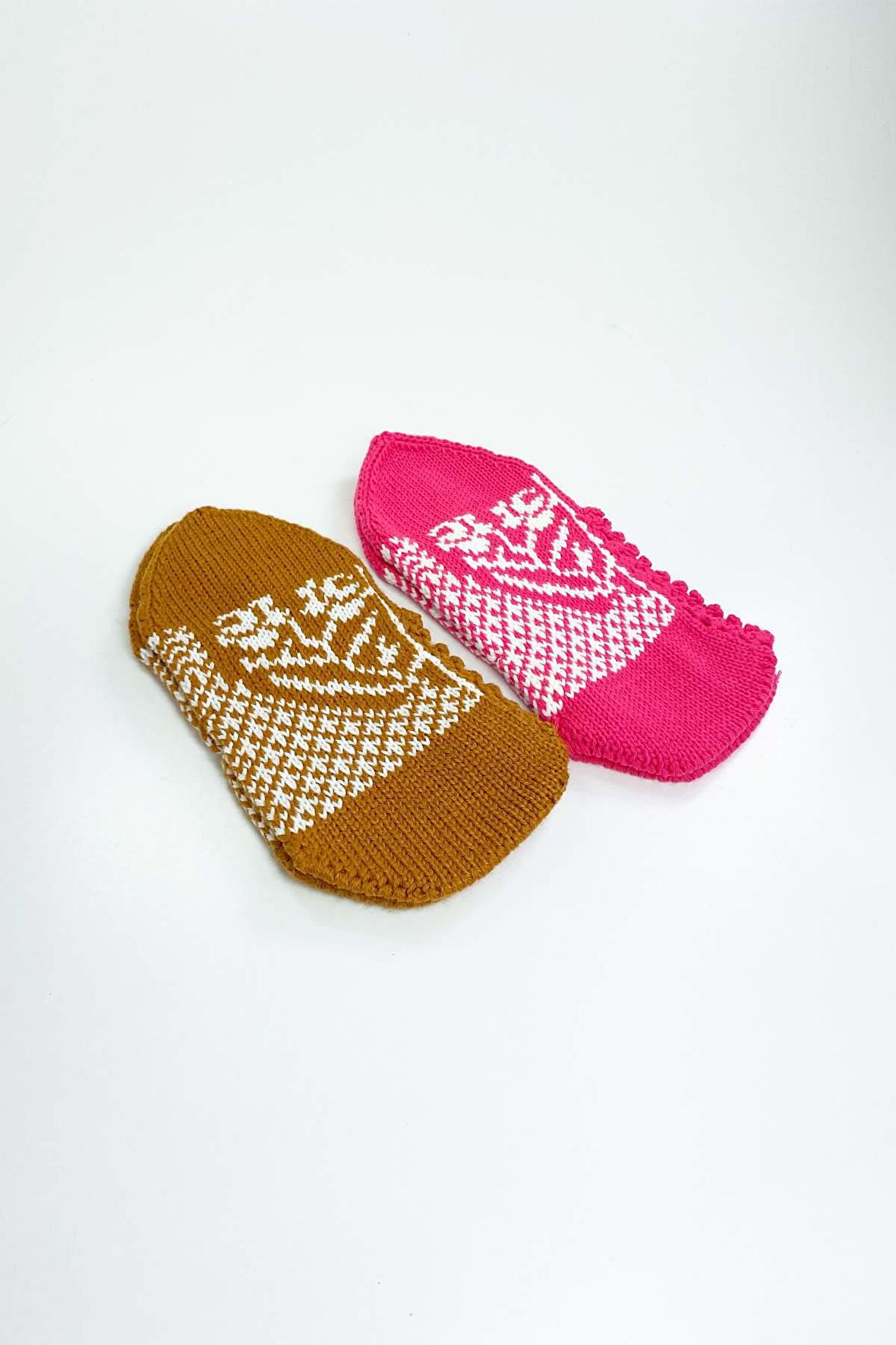 2 Çift El Örgüsü Kışlık Şık Kadın Yün Patik Set 7