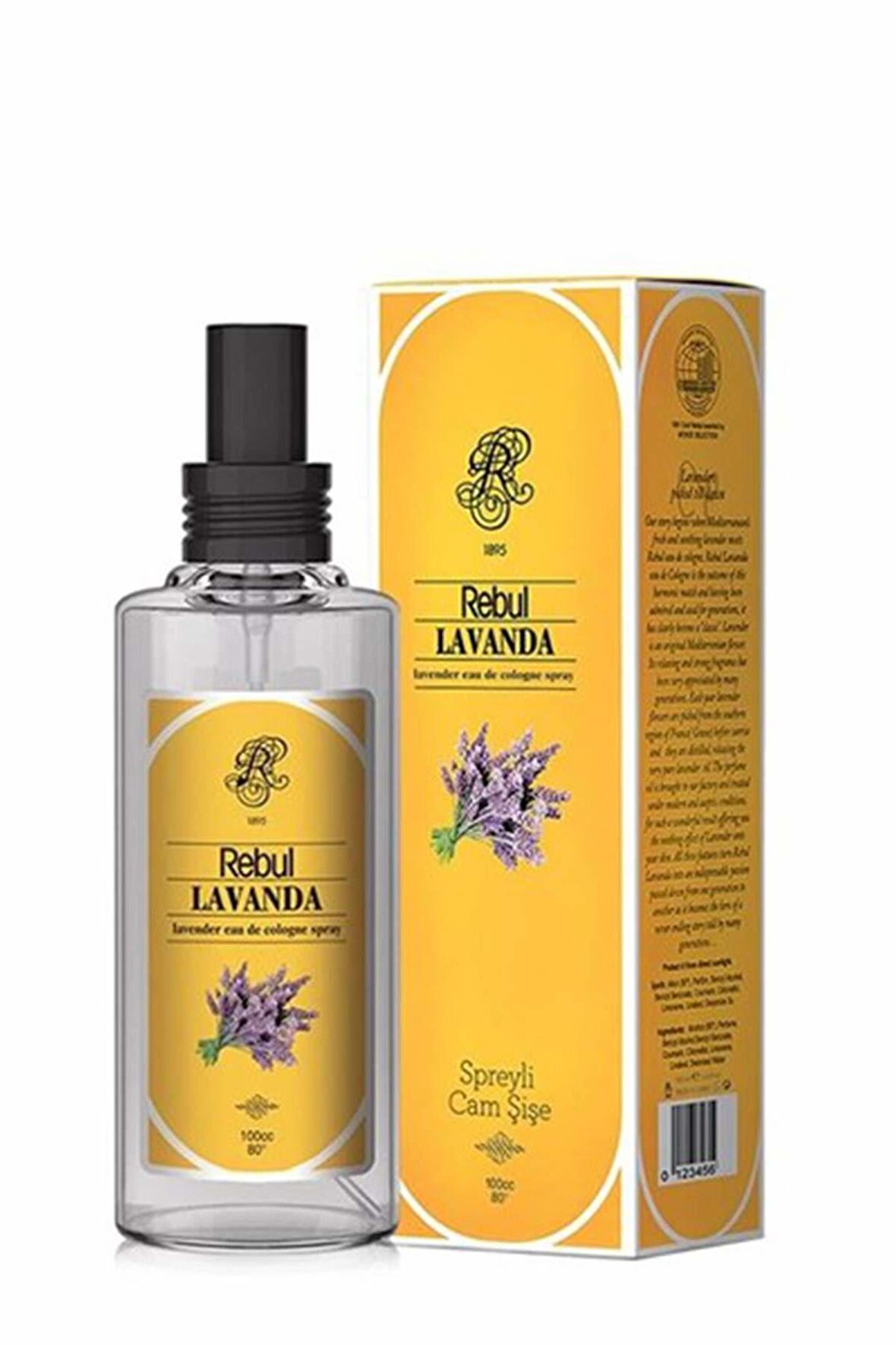 Rebul Lavanta 80 Derece Sprey Cam Şişe 100 ml Kolonya