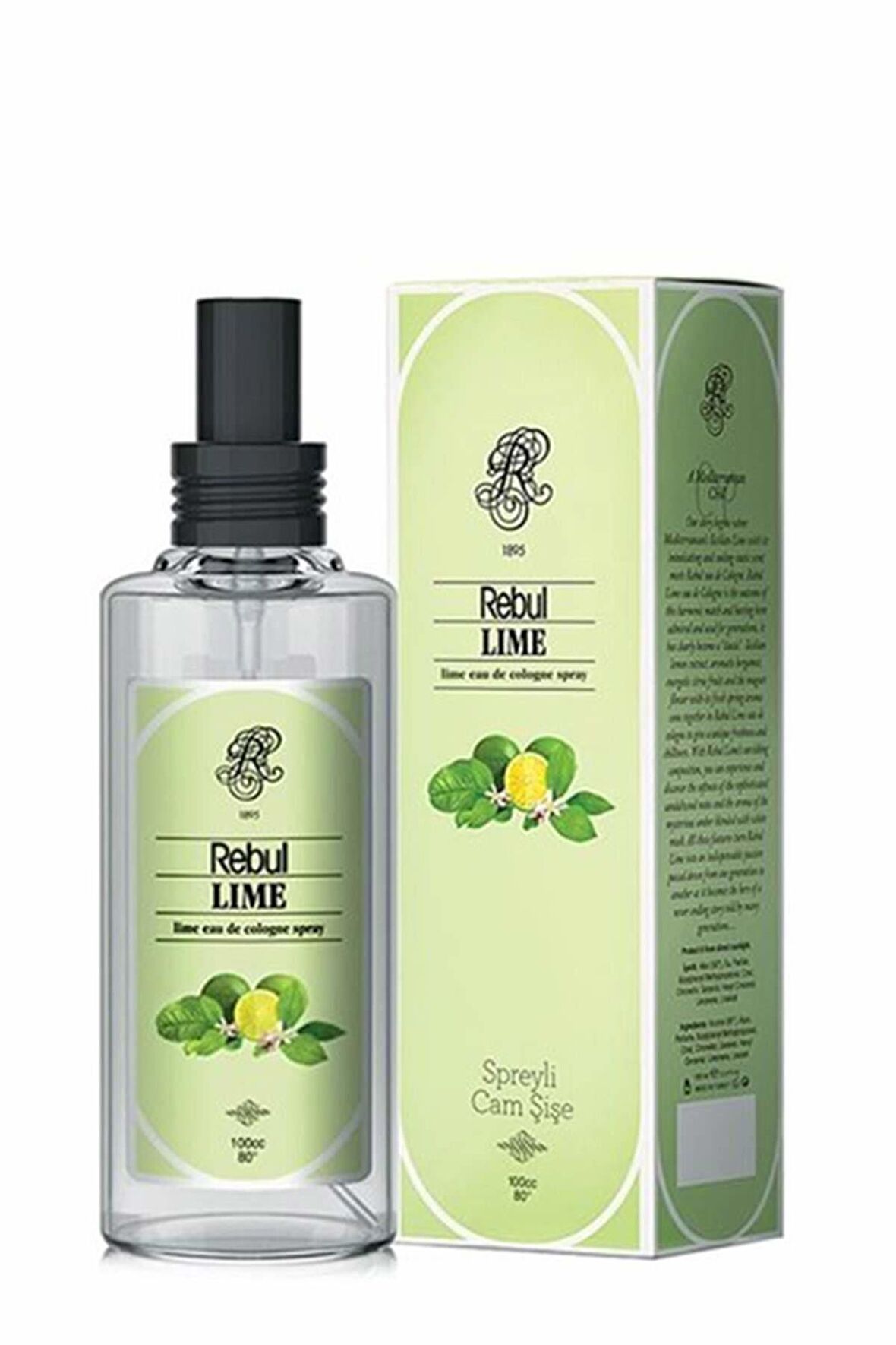 Rebul Lime 80 Derece Sprey Cam Şişe 100 ml Kolonya