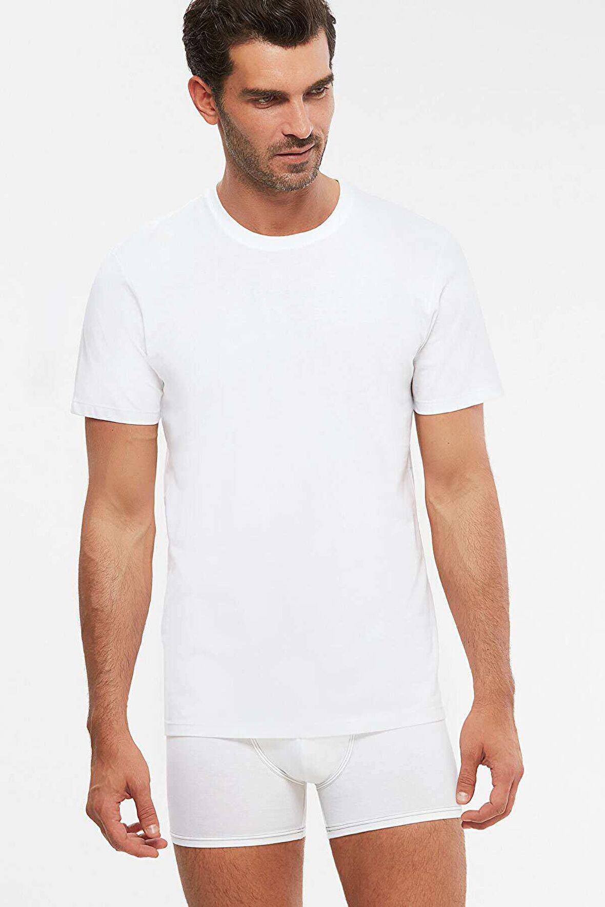 Kom Eduardo Bisiklet Yaka 2 li Erkek Tshirt