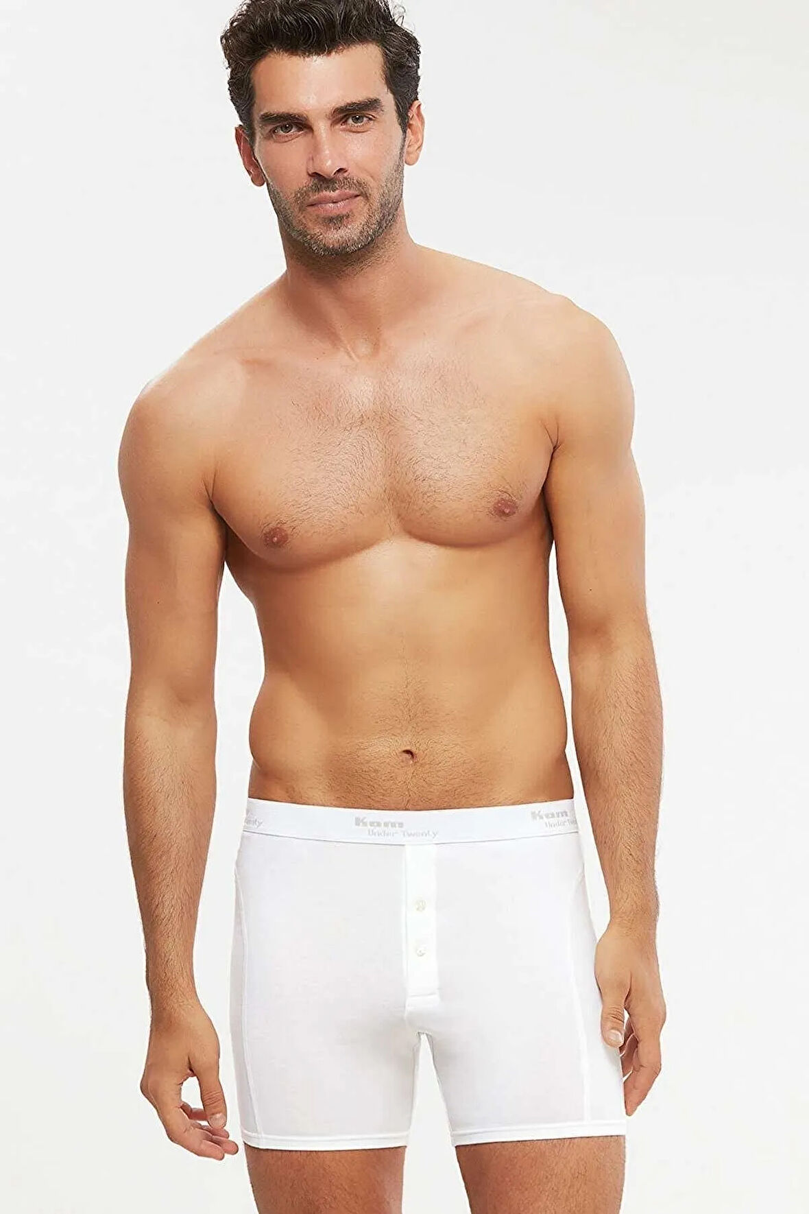 Long Çift Düğmeli Uzun Erkek Boxer (2 Paket)
