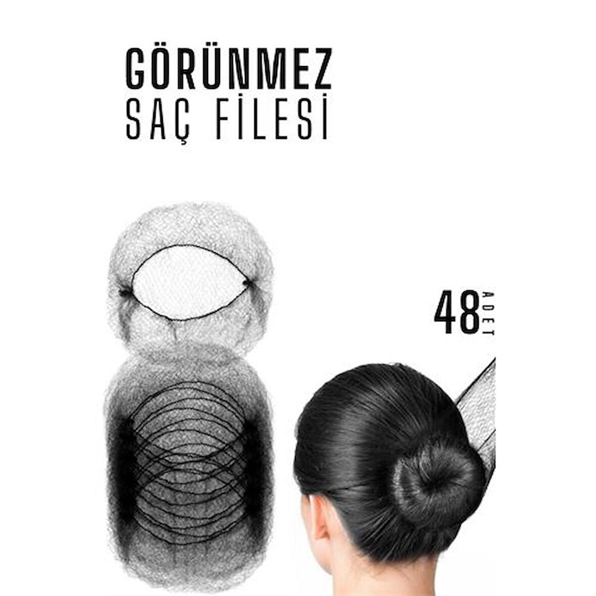 TransForMacion Görünmez Saç Filesi 48 ADET SİYAH 720528