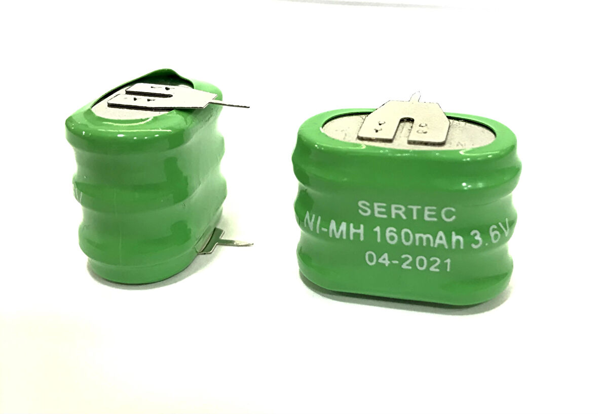 3.6V 3S1P 160 Mah 2 Pin NI-MH Buton Pil