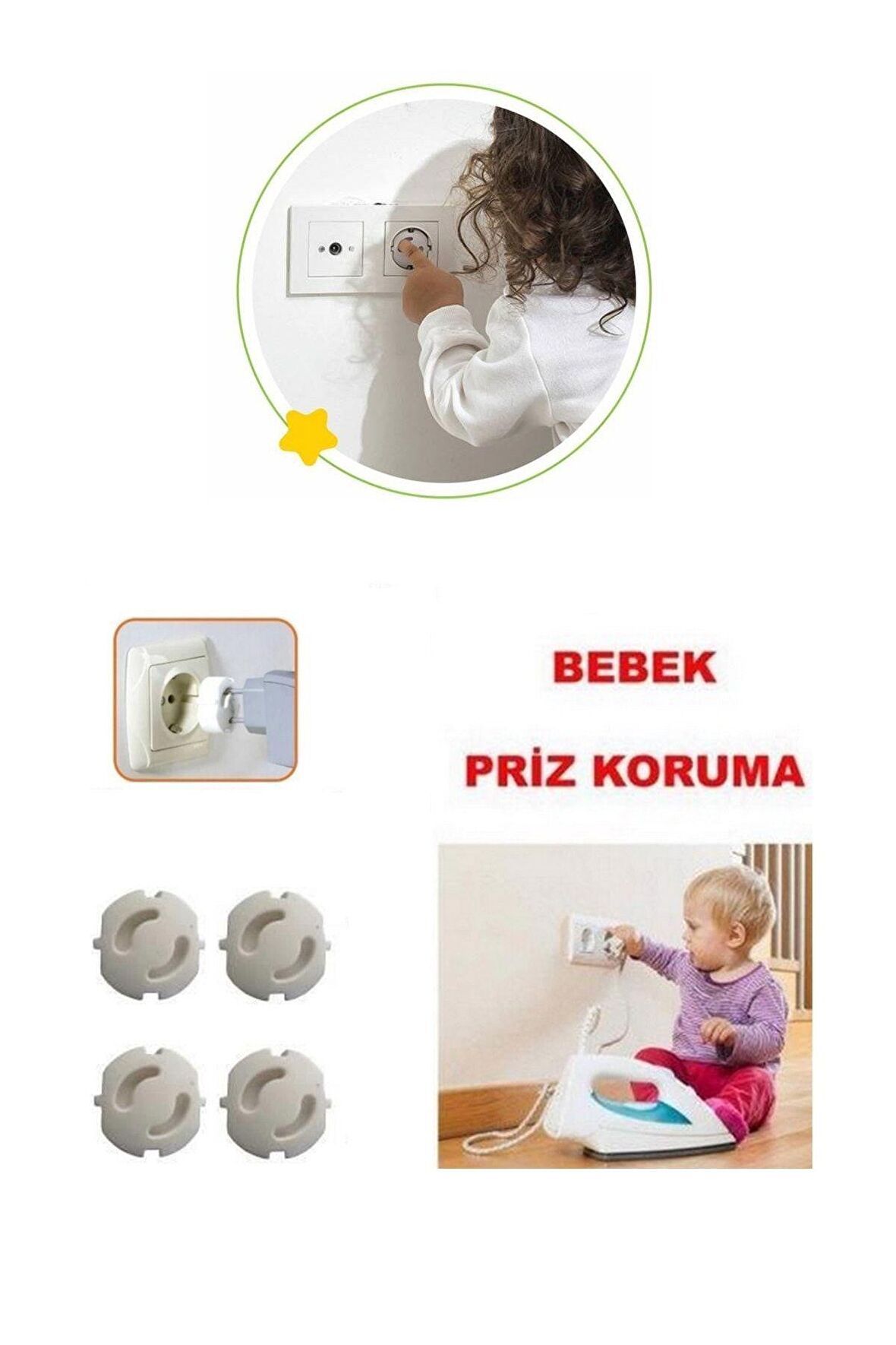 4'lü Bebek Ve Çocuk Priz Emniyeti Çocuk Güvenlik Koruyucu Priz Kapağı